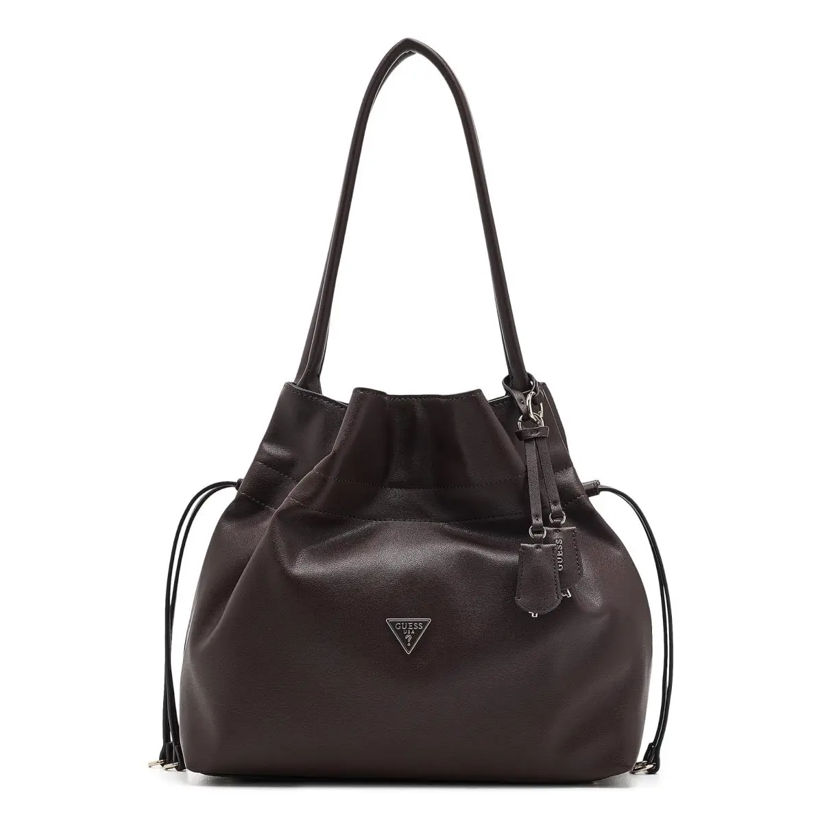 Women`s Handbags  Karima Drawstring Tote Brown by Guess