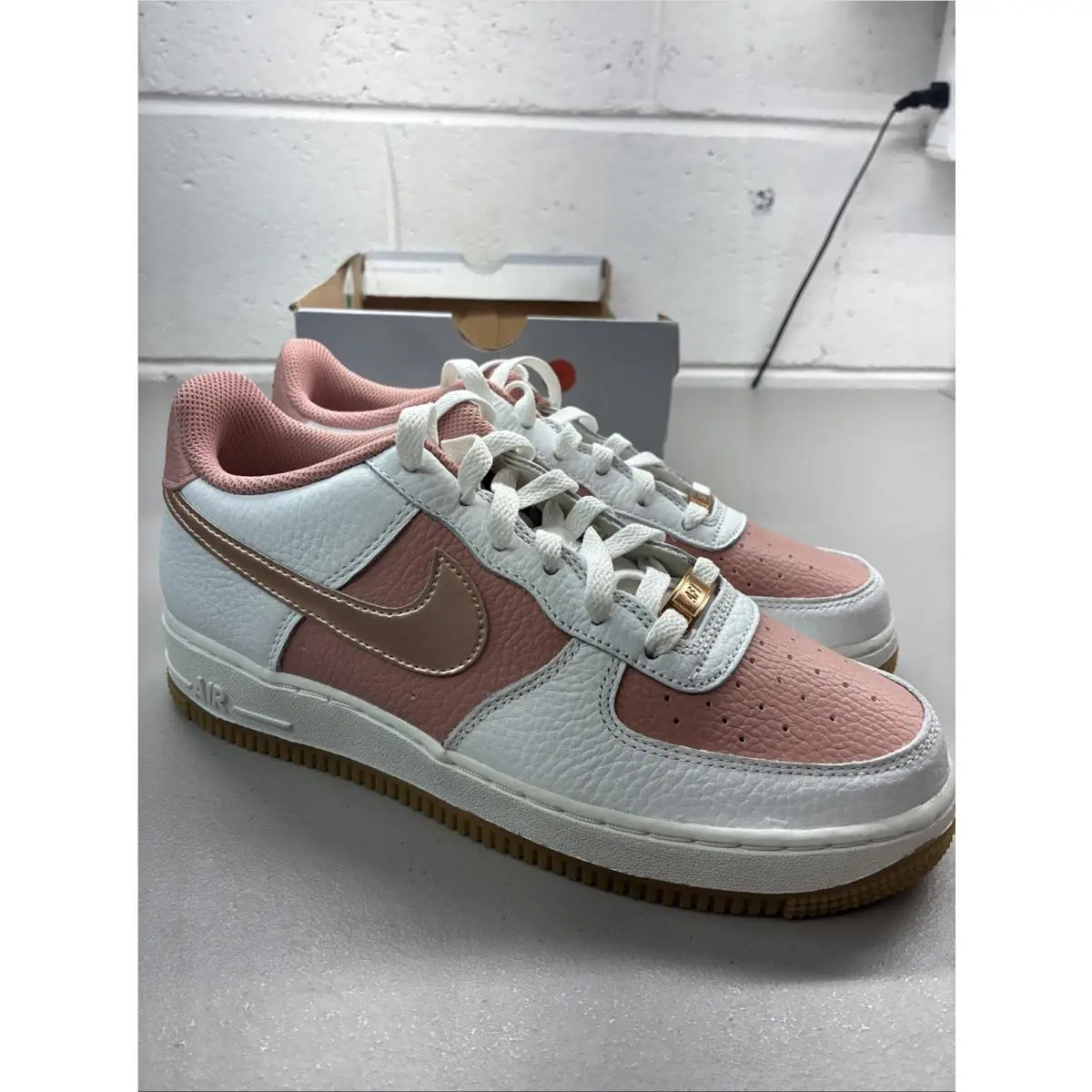 Nike Air Force 1 BG Youth 7 or Women 8.5 Rust Pink Metallic Red Bronze