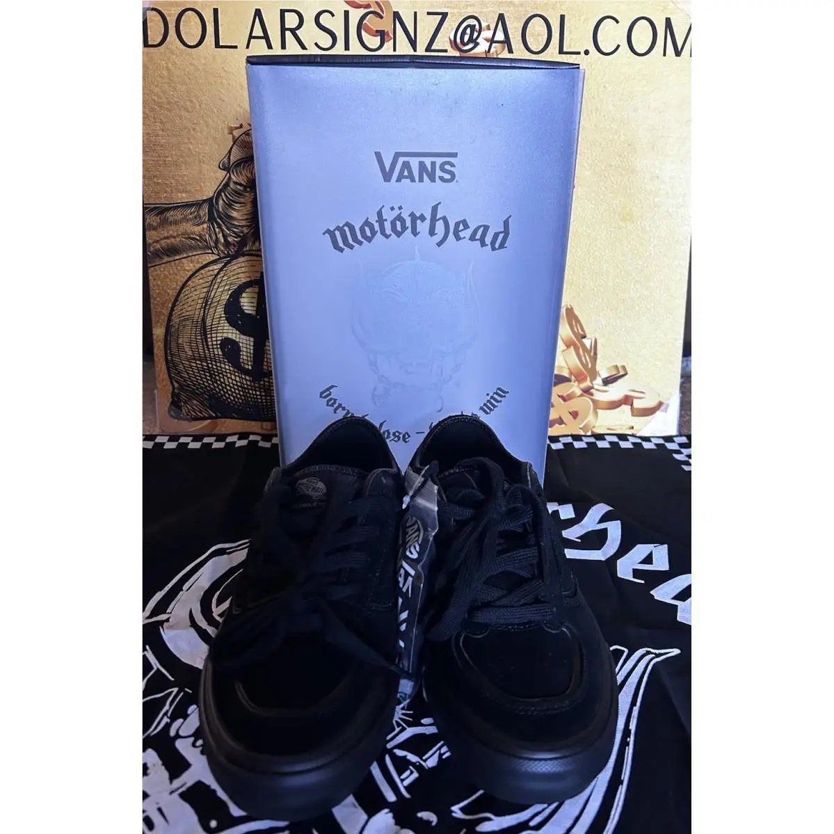 Vans shoes - VANS Motorhead x Rowley - Motorhead Rowley - VN0005V7BKA - Black, Manufacturer: Black/Black 12