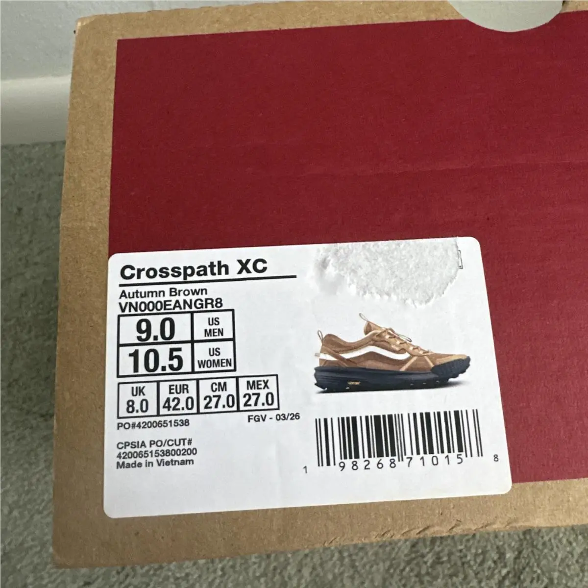 Vans shoes - CROSSPATH XC HIKER - CROSSPATH HIKER - VN000EANGR8 - Brown 8
