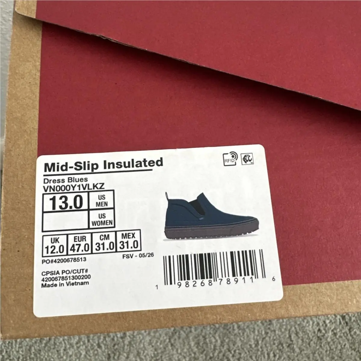 Vans shoes - Vans Mid Slip Insulated Dress Blues - VN000Y1VLKZ - Blue, Manufacturer: Dress Blues (UPC: 198268788645) 6