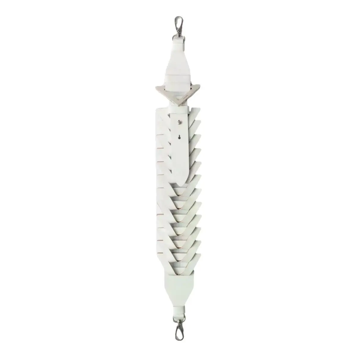 Prada White Leather Interwoven Shoulder Strap with Triangle Logo