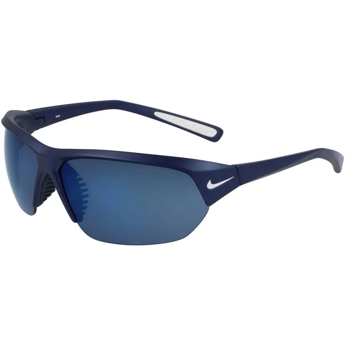 Skylon Ace Obsidian Half-rim Wrap Sunglasses w/ Rubber Inserts - FQ4766 401 by Nike
