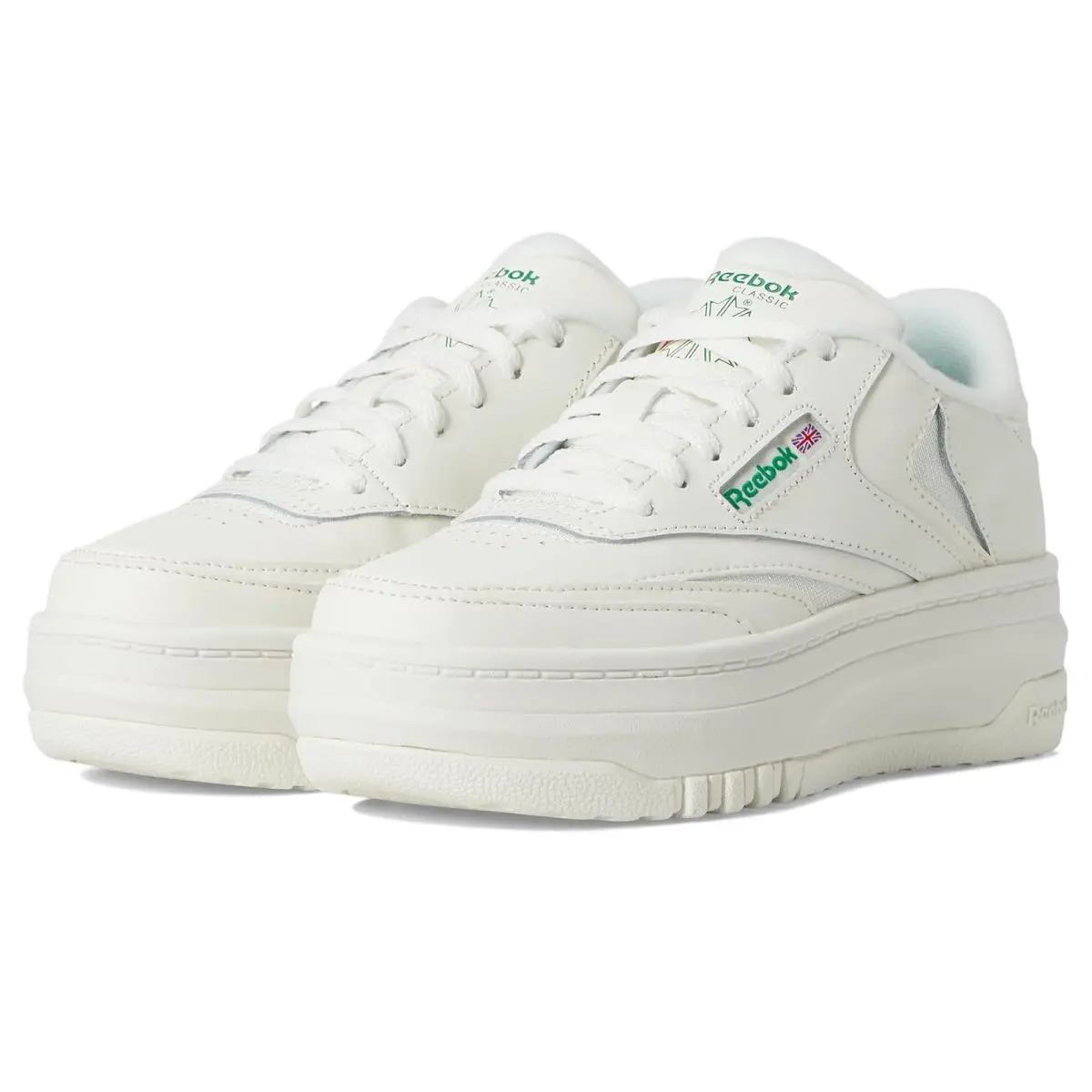 Girls` Sneakers Athletic Shoes  Kids Club C Extra Little Kid Chalk/Chalk/Glen Green by Reebok