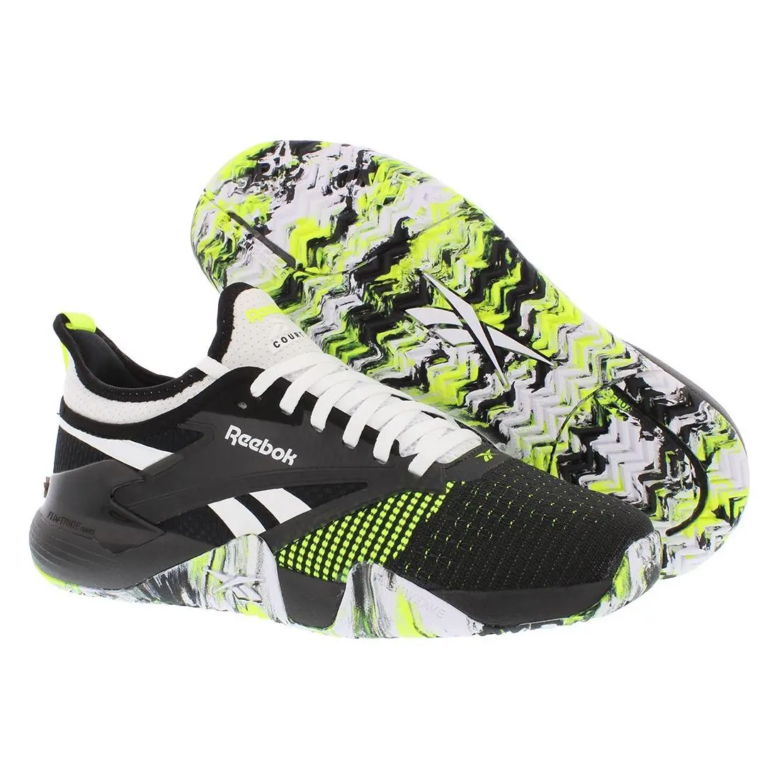 Reebok shoes - White/Black/Lime, Main: Black 3