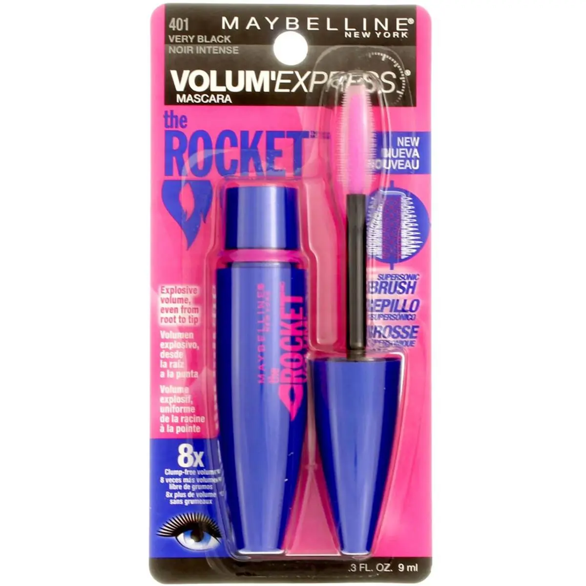 4 Pack  Volum` Express The Rocket Washable Mascara Very Black 401 by Maybelline