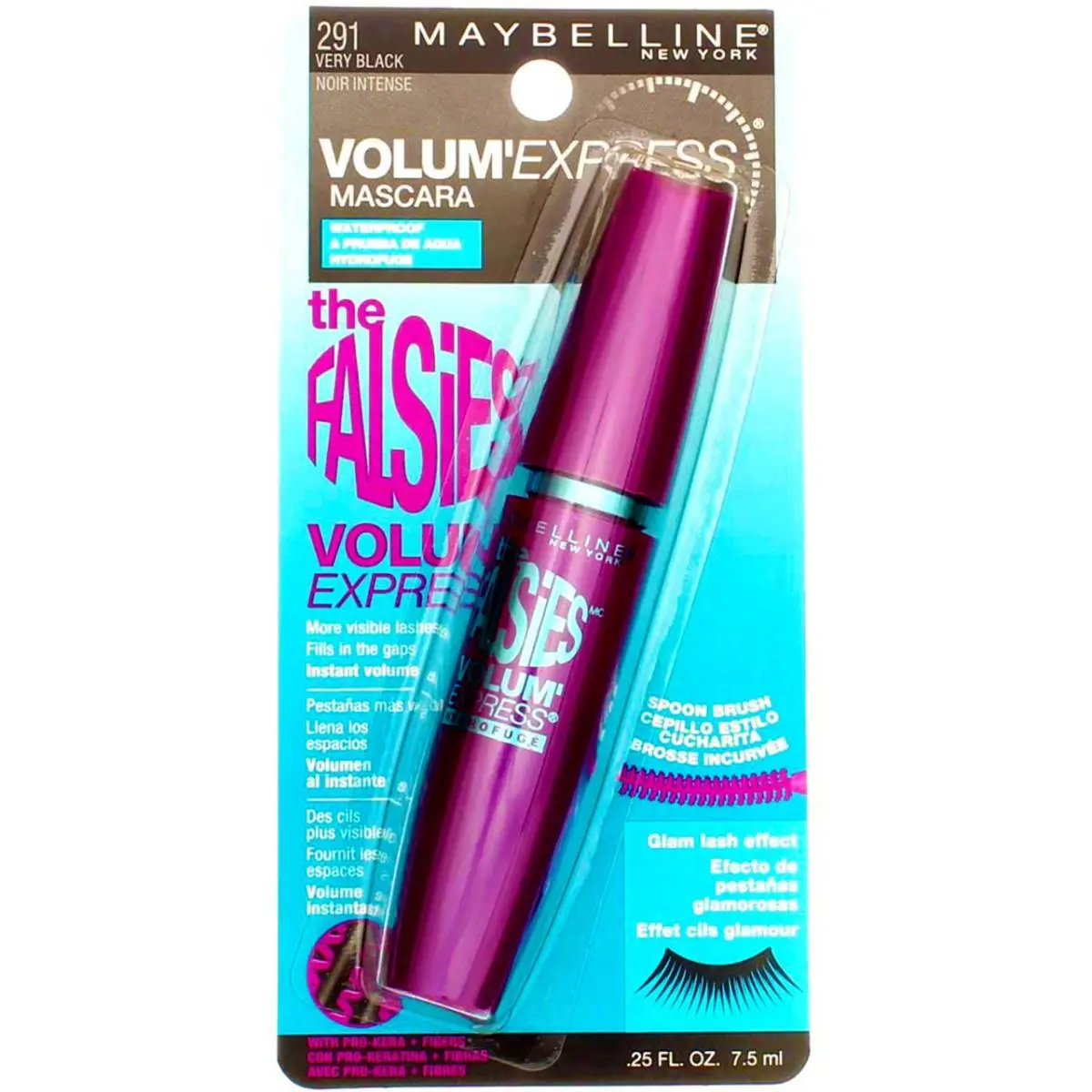 4 Pack Maybelline Volum` Express The Falsies Waterproof Mascara Very Black
