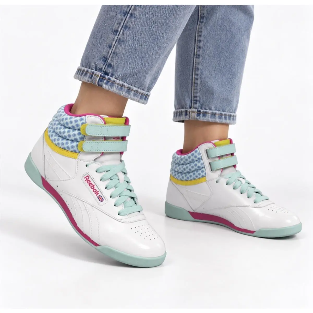 Reebok shoes - Reebok Freestyle - Freestyle - White, Pink, Cool Breeze (UPC: 0888596456605) 0