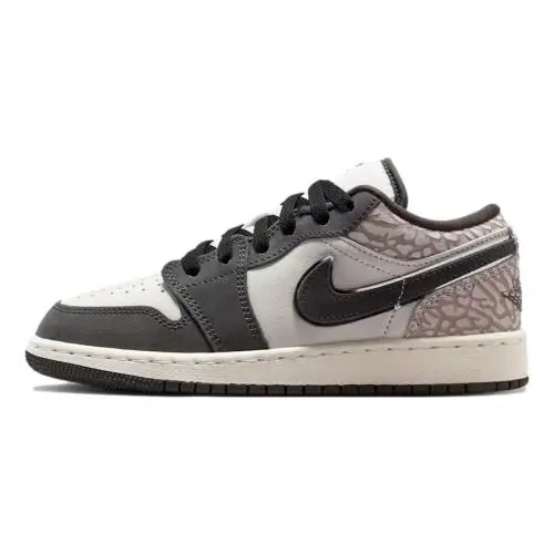 Size 7Y -  Air Jordan 1 Low SE GS `elephent Print` Youth Shoes IU2269-100 by Nike