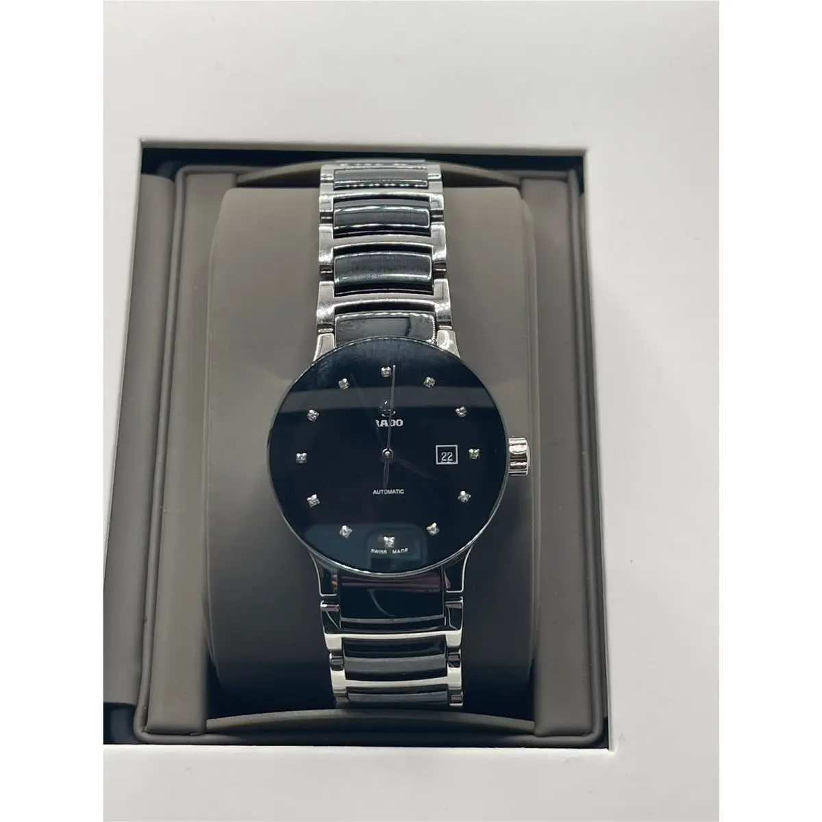 Centrix Automatic Diamonds Unisex with Black Dial Date Display and Swiss A by Rado