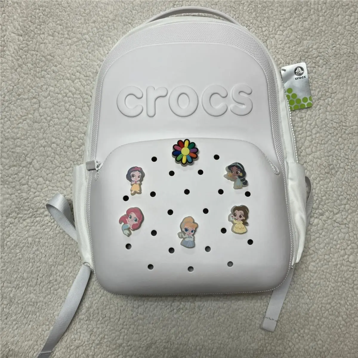 Crocs Classic White Plastic Nylon Backpack