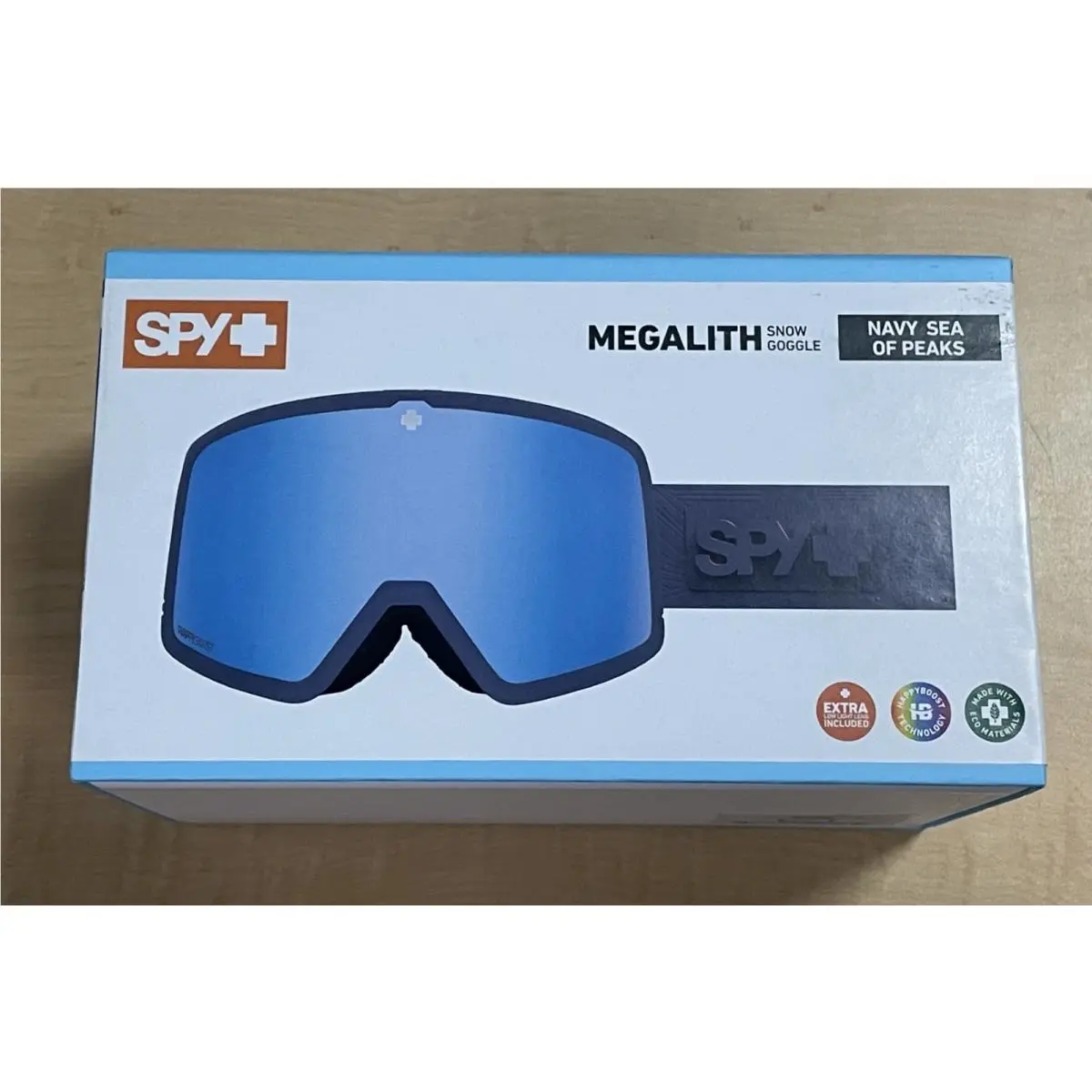 Spy Megalith Ski Snowboard Goggles Navy Sea of Peaks w Ice Blue Mirror YG033006
