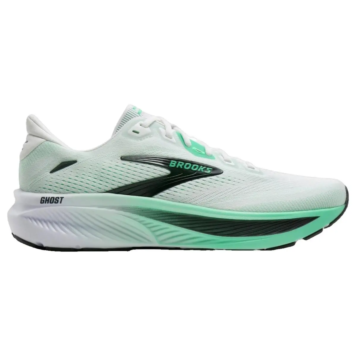 Brooks Ghost 18 Running Shoes Mens Size 8-14 White Spring Spruce 1104931D183