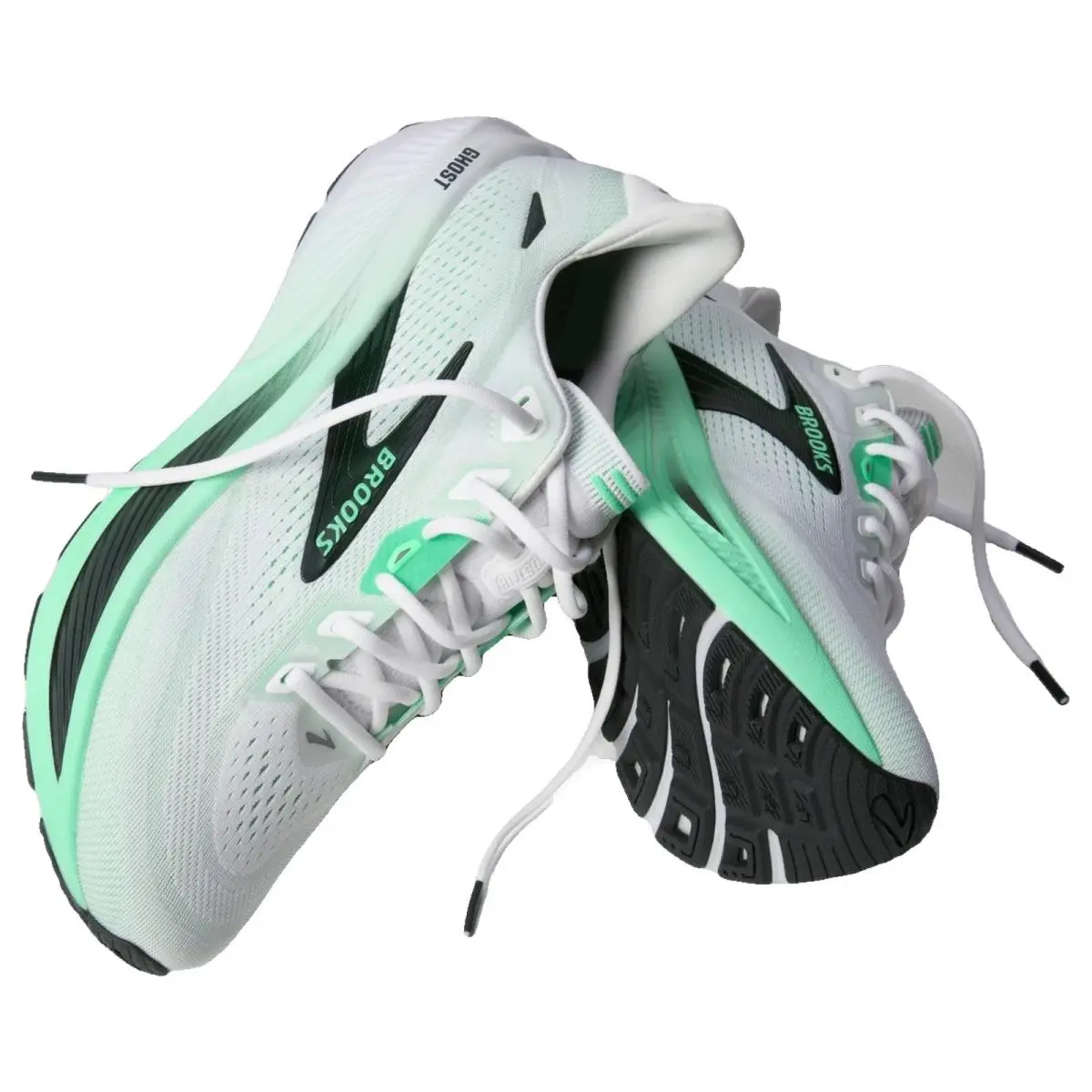 Brooks shoes - Brooks Ghost 18 - Ghost - 1104931D183 - White/Spring Bud/Spruce 15