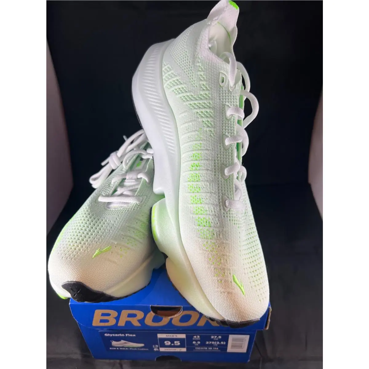 Glycerin Flex Athletic Shoes Men Medium D Many Colors Sizes White Green Gecko Phantom by Brooks