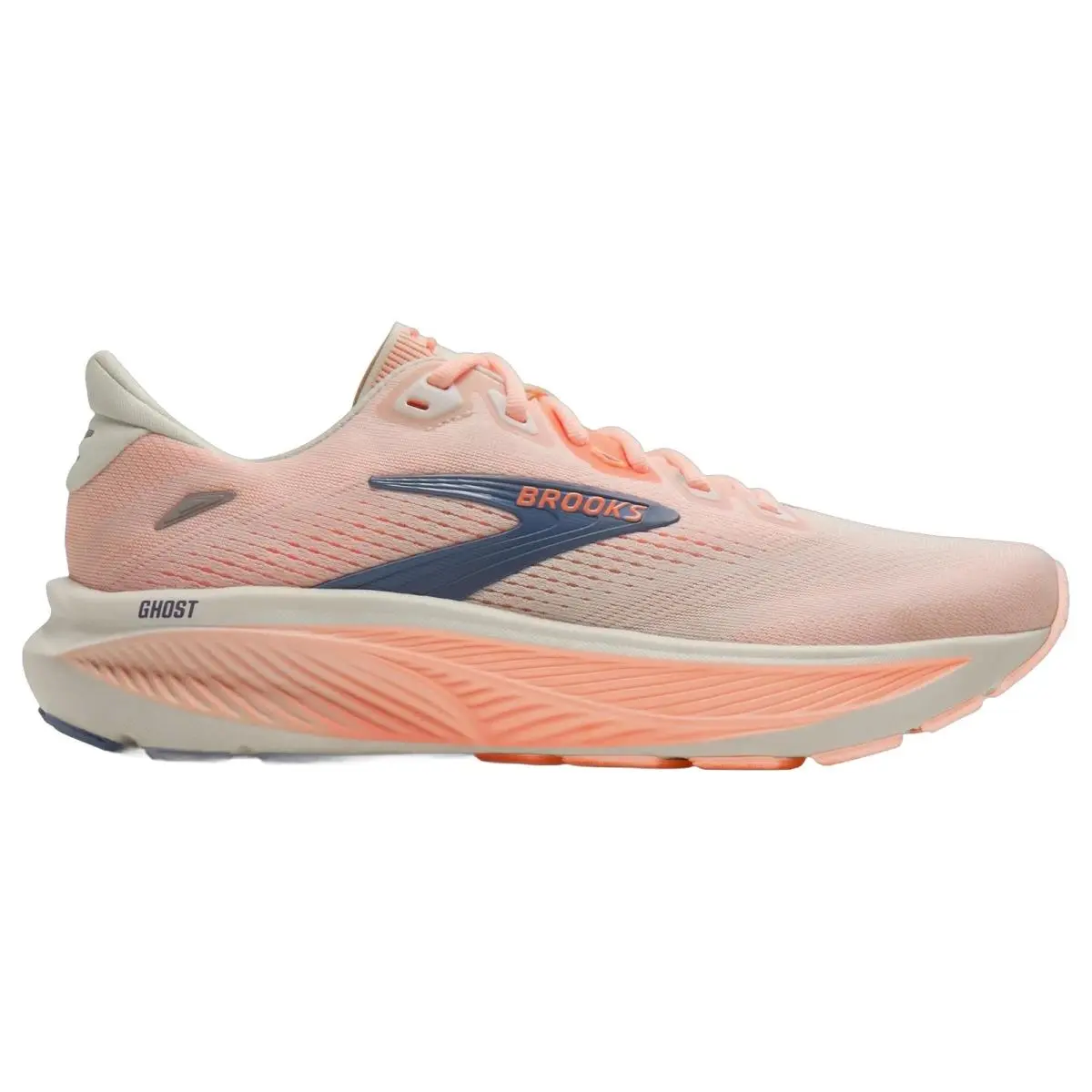 Brooks shoes - Brooks Ghost 18 - Ghost - 1204821B161 - Star White/Cyber Peach/Grey 10