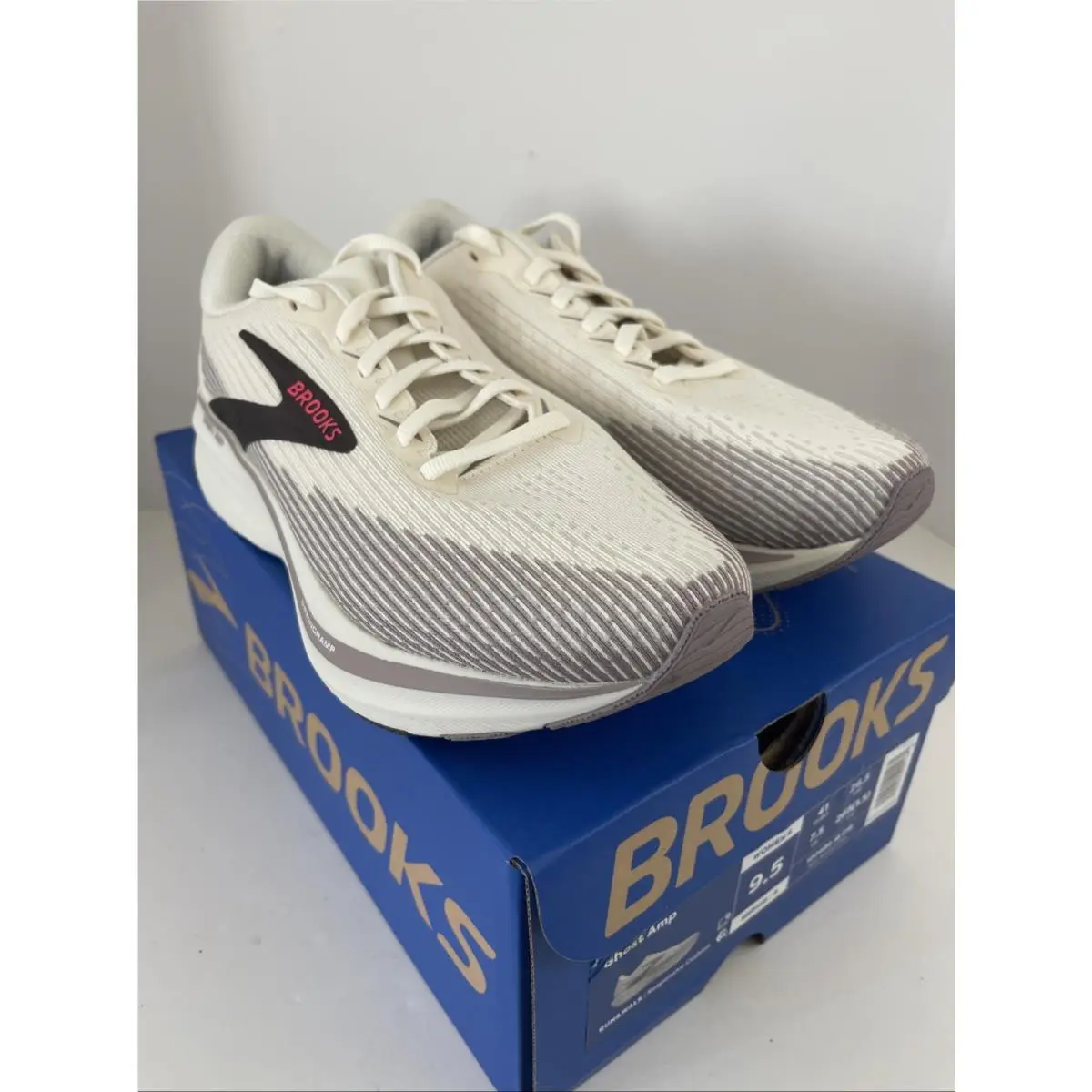 Brook Ghost Amp Women’s Running Shoes Size 9.5 B Artic Wolf Dove Pink by Brooks