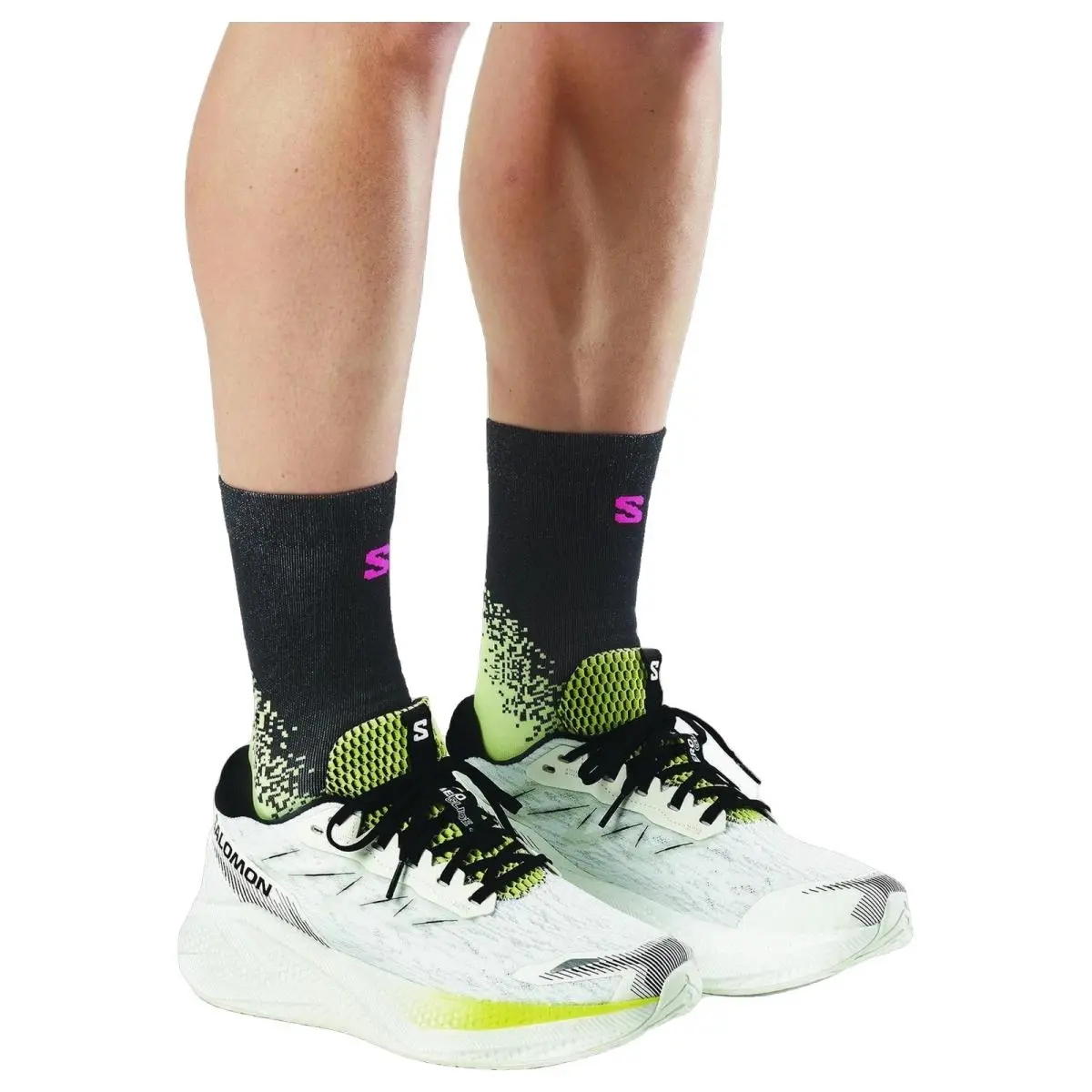 Salomon shoes - Aero Glide 4 - Aero Glide - L45404100 - White/Lime/Black 5