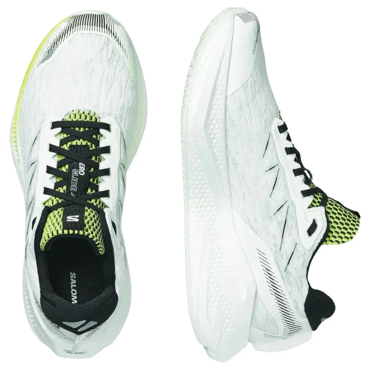 Salomon shoes - Aero Glide 4 - Aero Glide - L45404100 - White/Lime/Black 10