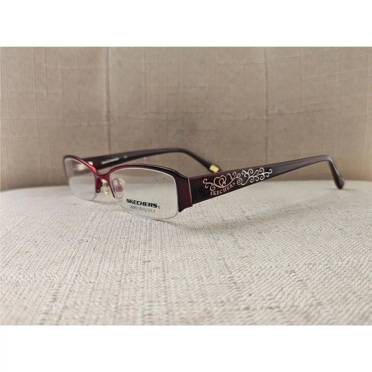 Skechers Women Eyeglasses Frame Burgundy SK2055 Sbrnrd Eyewear Half Rim Glasses