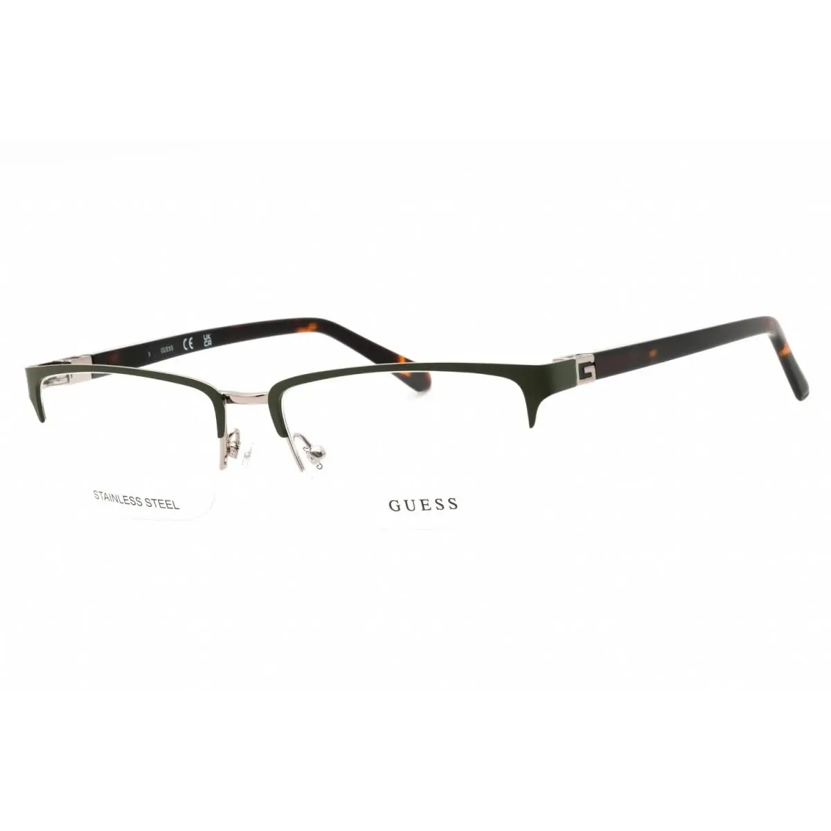 GU50191 097 Matte Dark Green Dark Havana 58mm Eyeglasses by Guess