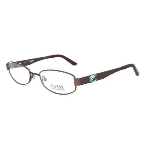 Women`s Eyeglasses GU2214-BRN Satin Brown 51mm Small Metal Optical Frame by Guess
