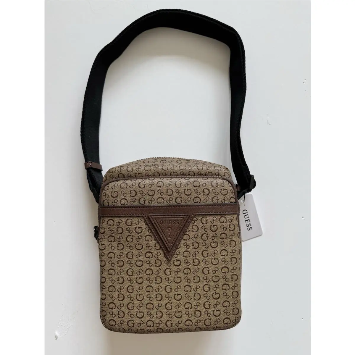 Crossbody Bag Brown Beige G Logo Monogram Mens Shoulder Messenger by Guess