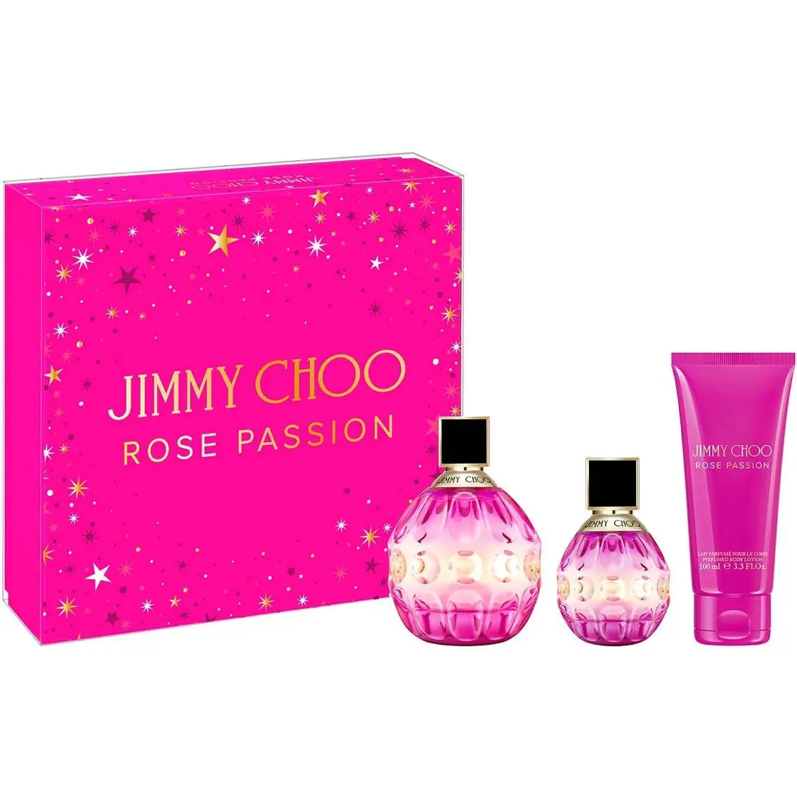 Jimmy Choo Rose Passion For Women Eau De Parfum 3 Piece Gift Set 3.3oz Edp