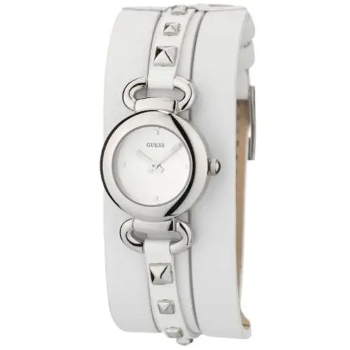 White Leather Bund Strap 25mm Ladies Watch W0160L1 by Guess