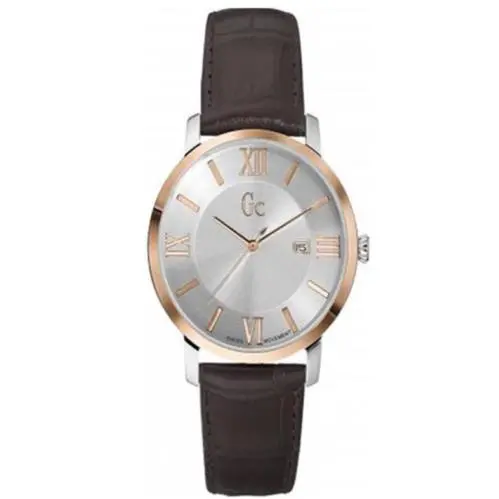 Collection Men`s Slimclass Swiss Brown Strap Two-tone GC Watch X60019G1S by Guess