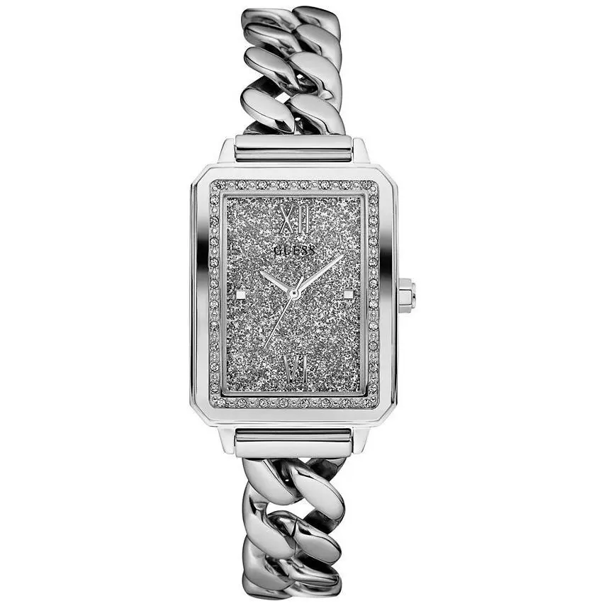 U0896l1 Women`s Watch Silver Dial Crystal Accented Bezel G-link U0896L1M by Guess