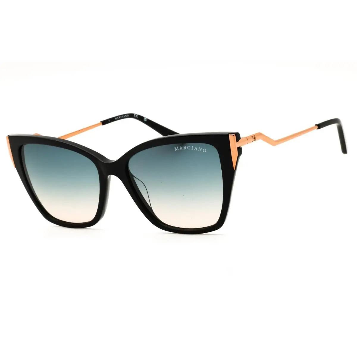 by Marciano GM0833 01W Shiny Black/blue Gradient 55-16-140 Sunglasses by Guess