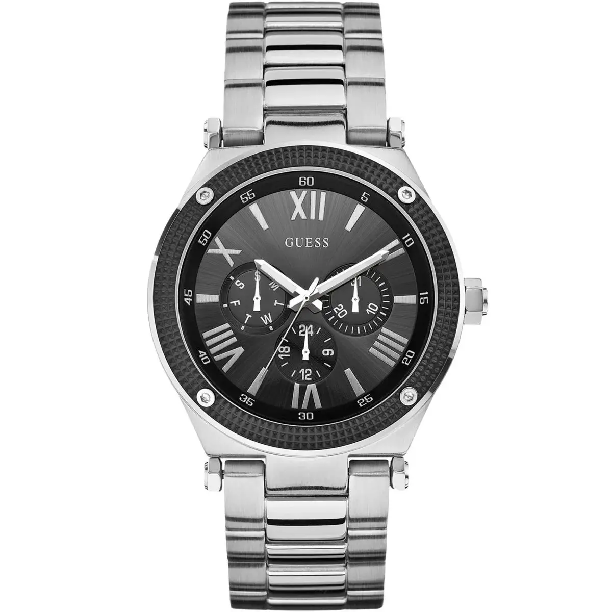 W0246G1 42mm Men`s Multi-function Screw Crown by Guess