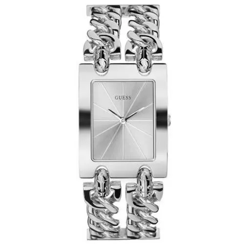 Classic Mod Heavy Metal Silver Tone Quartz 28mm Women`s Watch I80305L1 by Guess