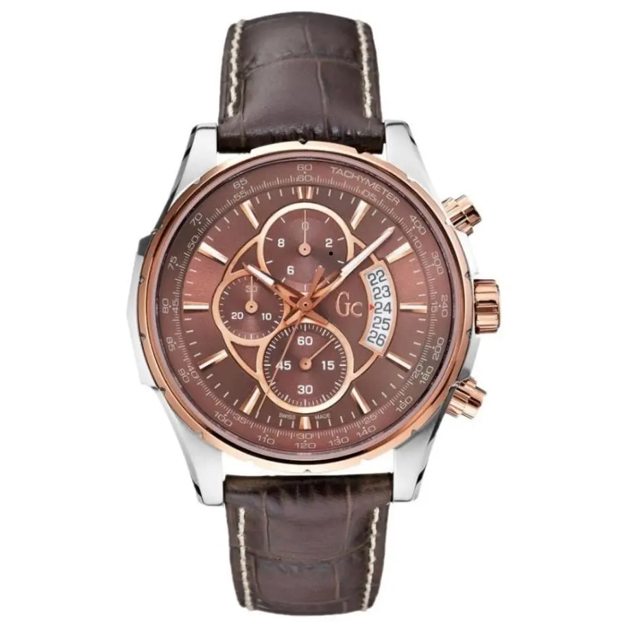 Collection Tachymeter Brown Leather Band Brown Dial Men`s Watch X81002G4S by Guess