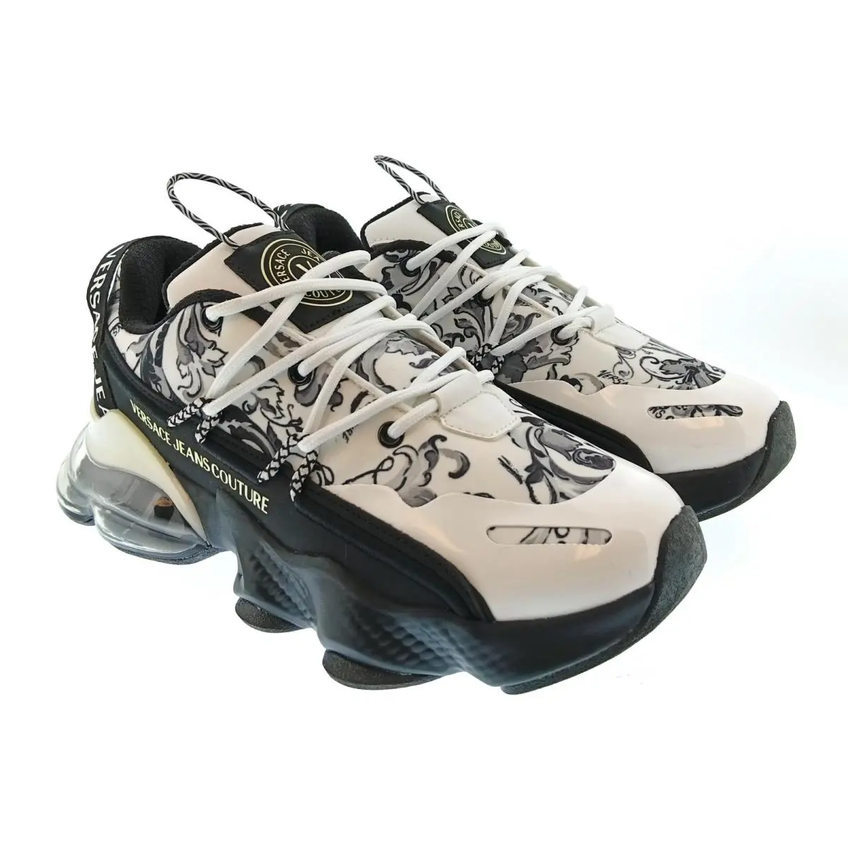 Versace Jeans Couture Mens White / Black Baroque Chunky Sneakers-8