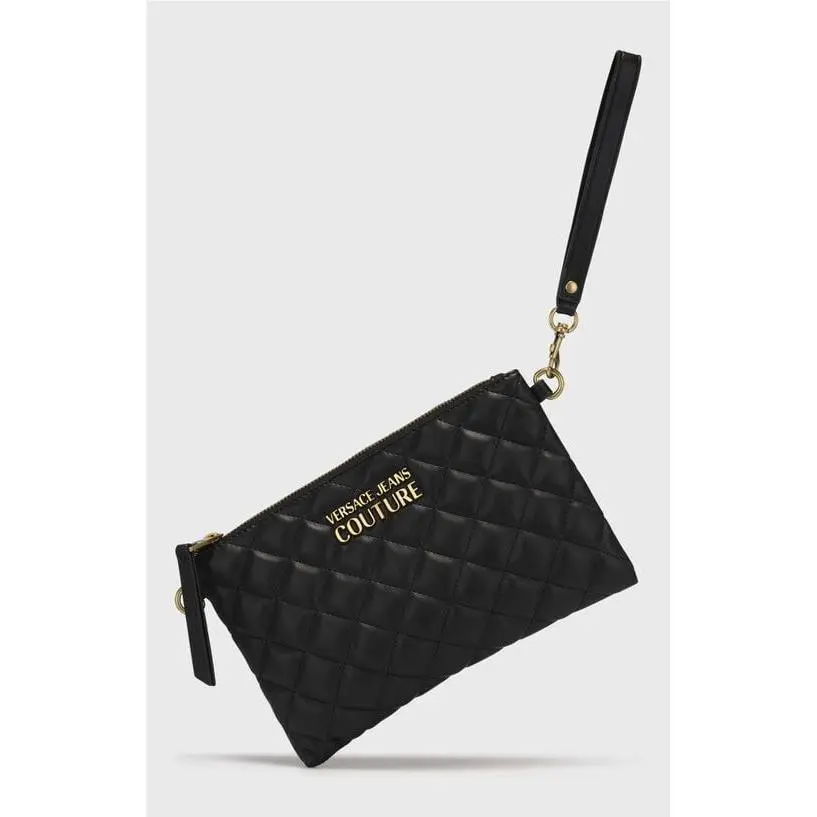 Jeans Couture Black Quilted Clutch Bag Crossbody by Versace