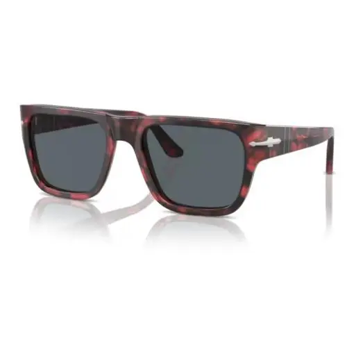 0PO3348S 1212R5 Red Havana/blue Square 57mm Square Men`s Sunglasses by Persol