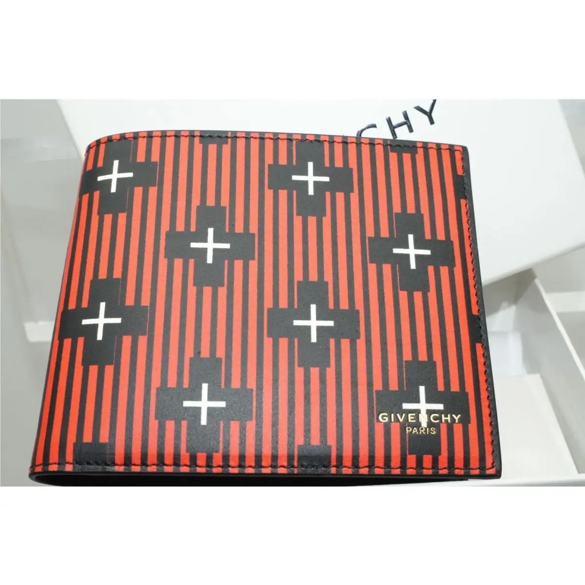 Men`s Wallet Card Case Red Bi Folder Money by Givenchy