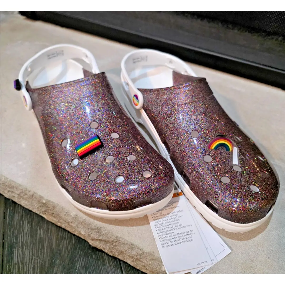 Crocs shoes - Crocs Classic Translucent Glitter Pride - Purple (UPC: 191448823549) 0