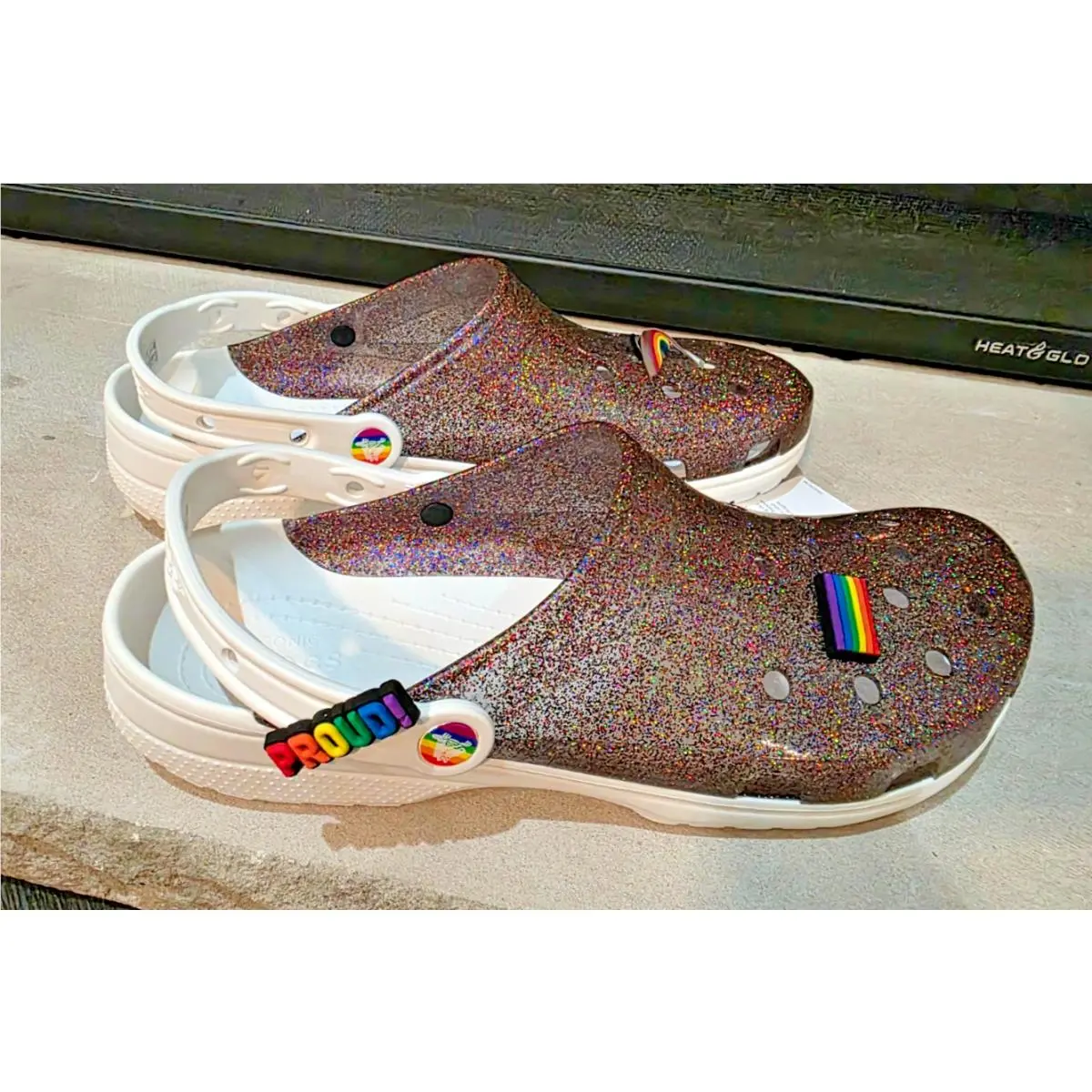 Crocs shoes - Crocs Classic Translucent Glitter Pride - Purple (UPC: 191448823549) 1