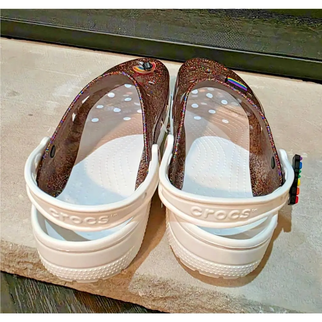 Crocs shoes - Crocs Classic Translucent Glitter Pride - Purple (UPC: 191448823549) 2
