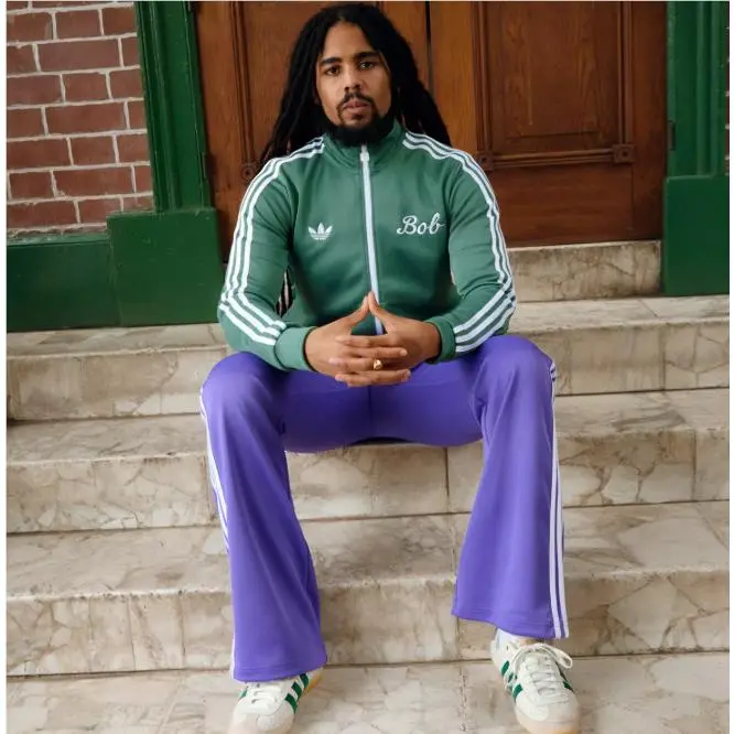 Adidas clothing - Adidas Bob Marley OG Track Suit - Green & Purple (UPC: 198327563534) 0