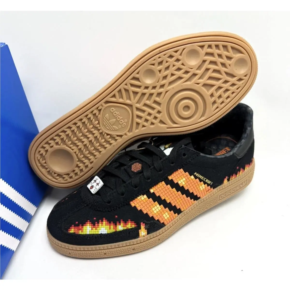 Adidas shoes - Adidas Handball Spezial Minecraft Black Pure Orange (GS) - IH1737 - Core Black/Pure Orange/Cloud White (UPC: 197617511439) 2
