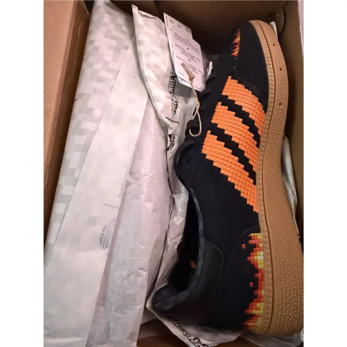 Adidas shoes - Adidas Handball Spezial Minecraft Black Pure Orange (GS) - IH1737 - Core Black/Pure Orange/Cloud White (UPC: 197617511439) 7