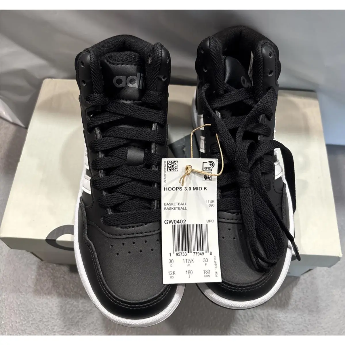 Adidas shoes - adidas Hoops 3.0 Mid - Hoops Mid - GW0402 - Black/White 0