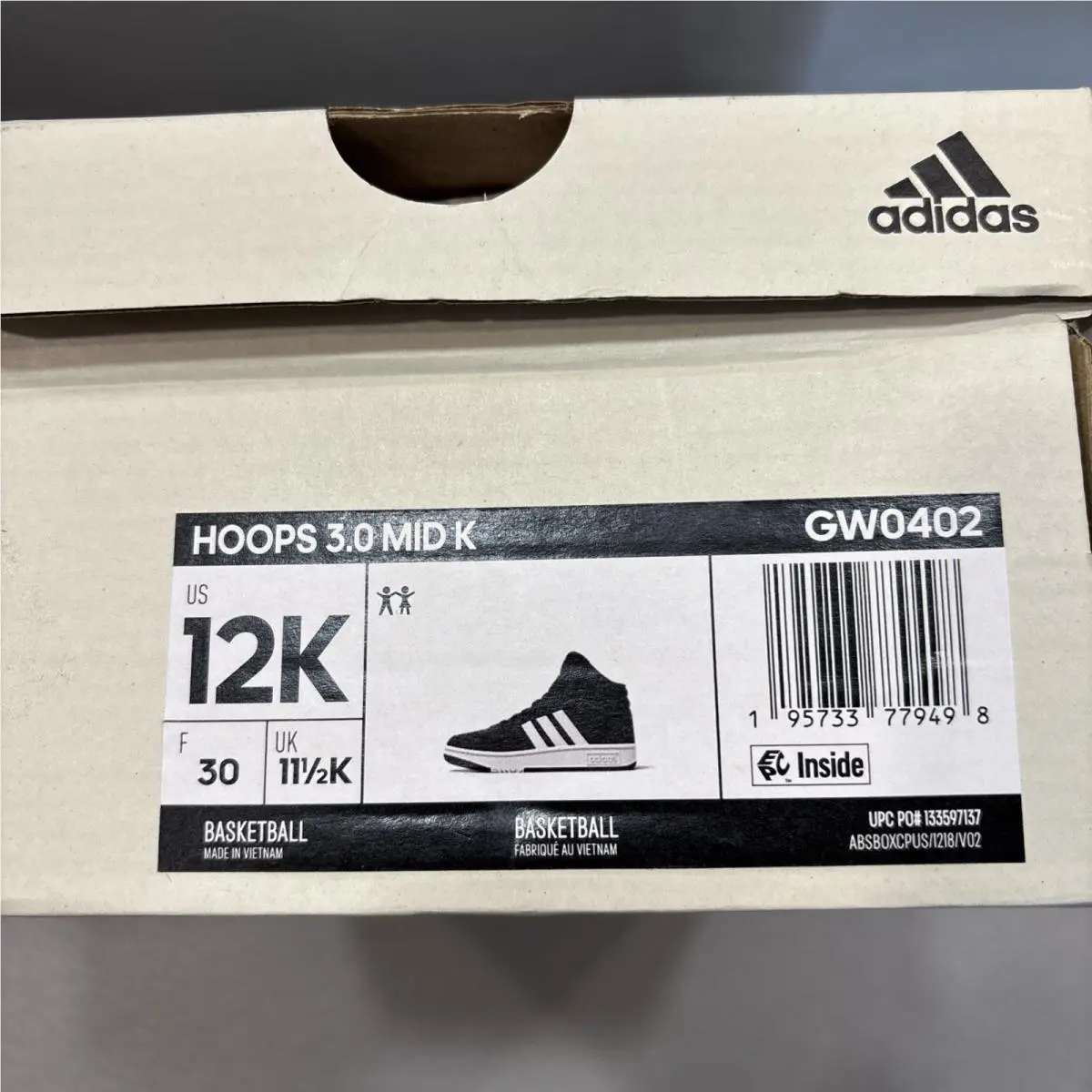 Adidas shoes - adidas Hoops 3.0 Mid - Hoops Mid - GW0402 - Black/White 5