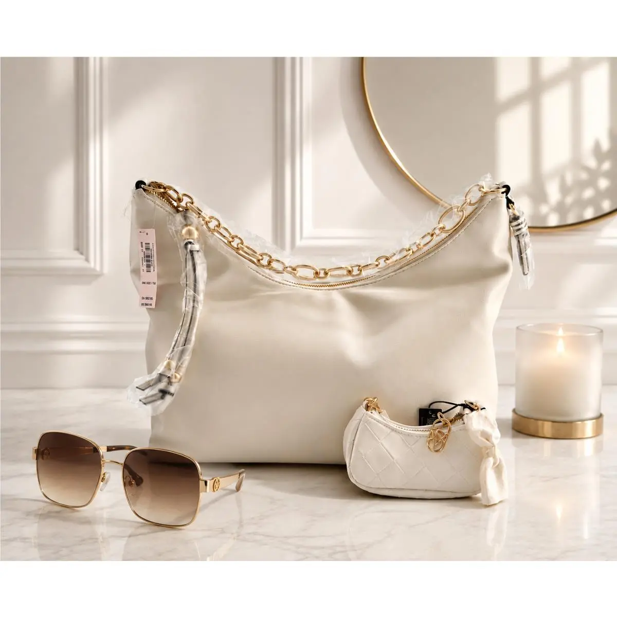 Victoria`s Secret Icon Medium Shoulder Bag Swan Studs + Micro Purse Charm by Victoria's Secret