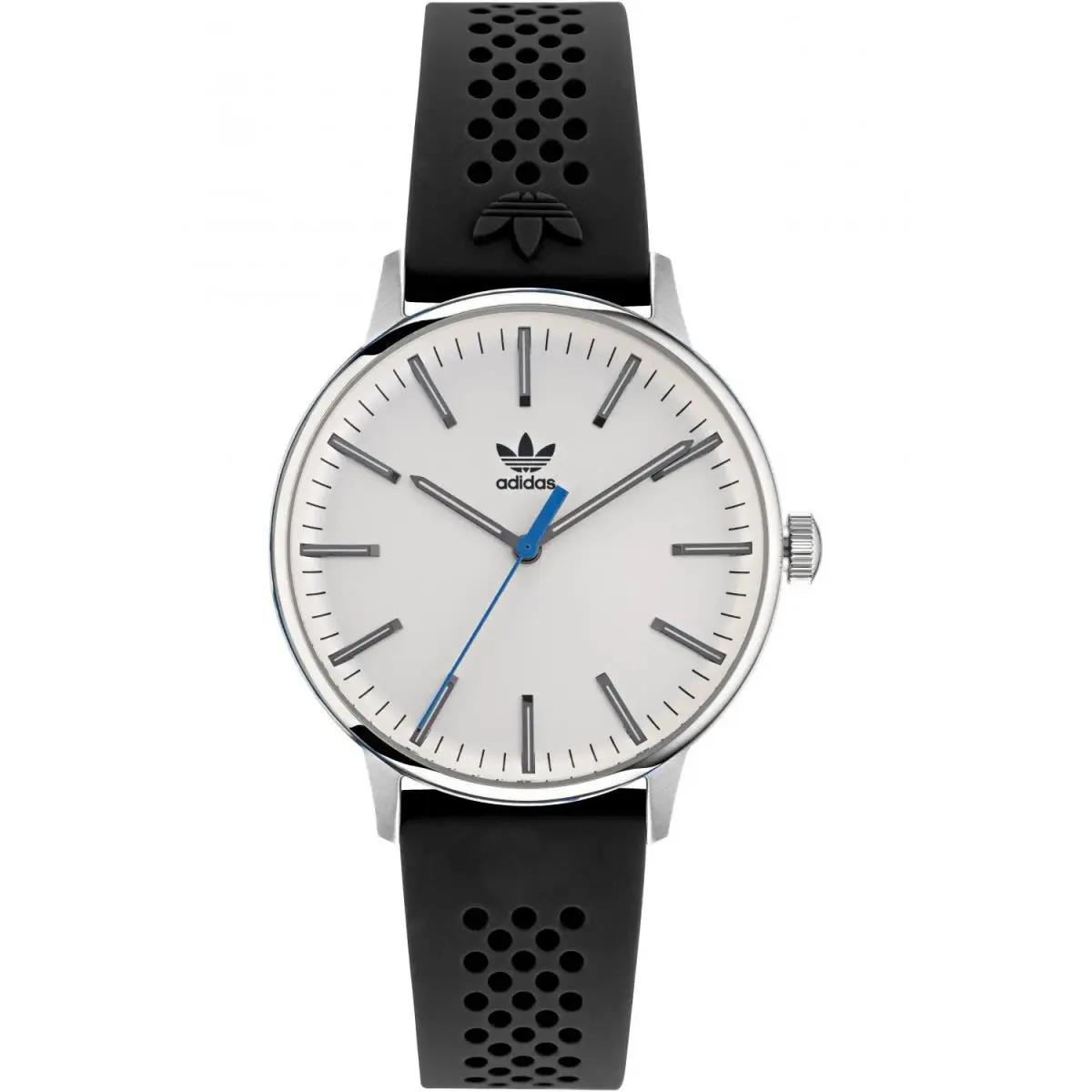 Adidas Originals Style Code One 38mm Black Strap Watch AOSY22021 - Dial: White, Band: Black, Bezel: Silver