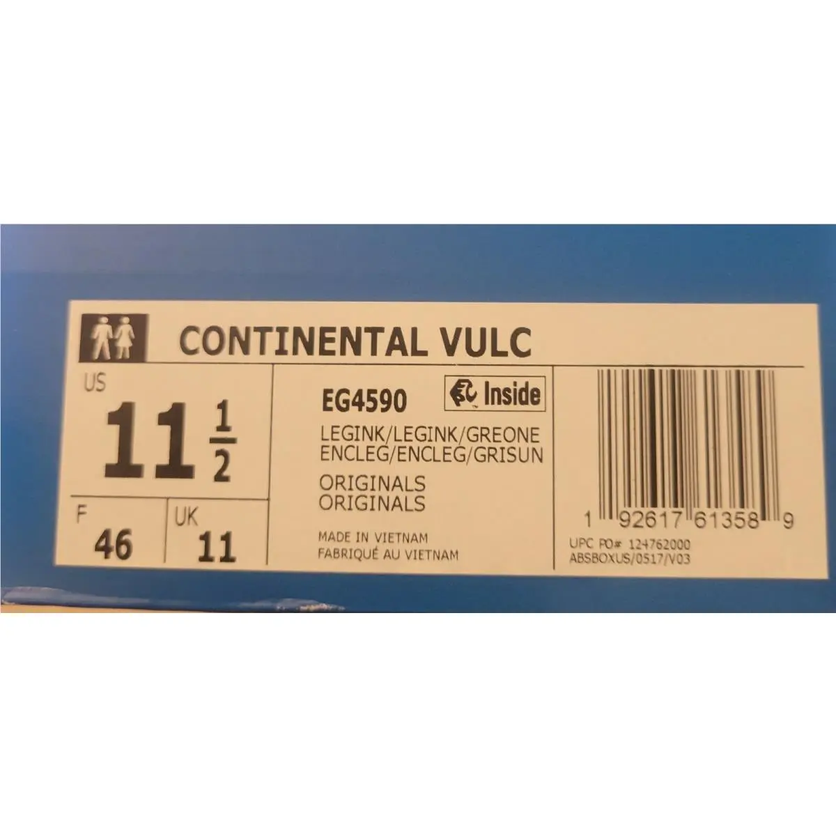 Adidas shoes - adidas Continental Vulc - Continental Vulc - EG4590 - Legend Ink/Grey One (UPC: 192617613589) 6